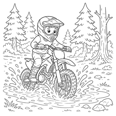 Moto de Cross dans la Forêt