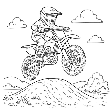 Ausmalbild Motocross-Motorrad