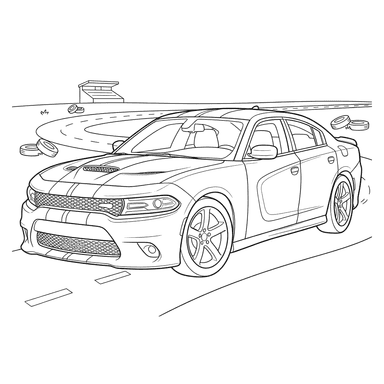 Coloriage Dodge Charger SRT Hellcat 2019