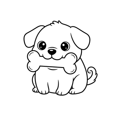 Coloriage Chien avec Os