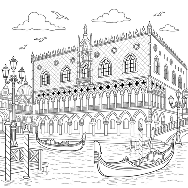Dibujo para Colorear del Palacio Ducal