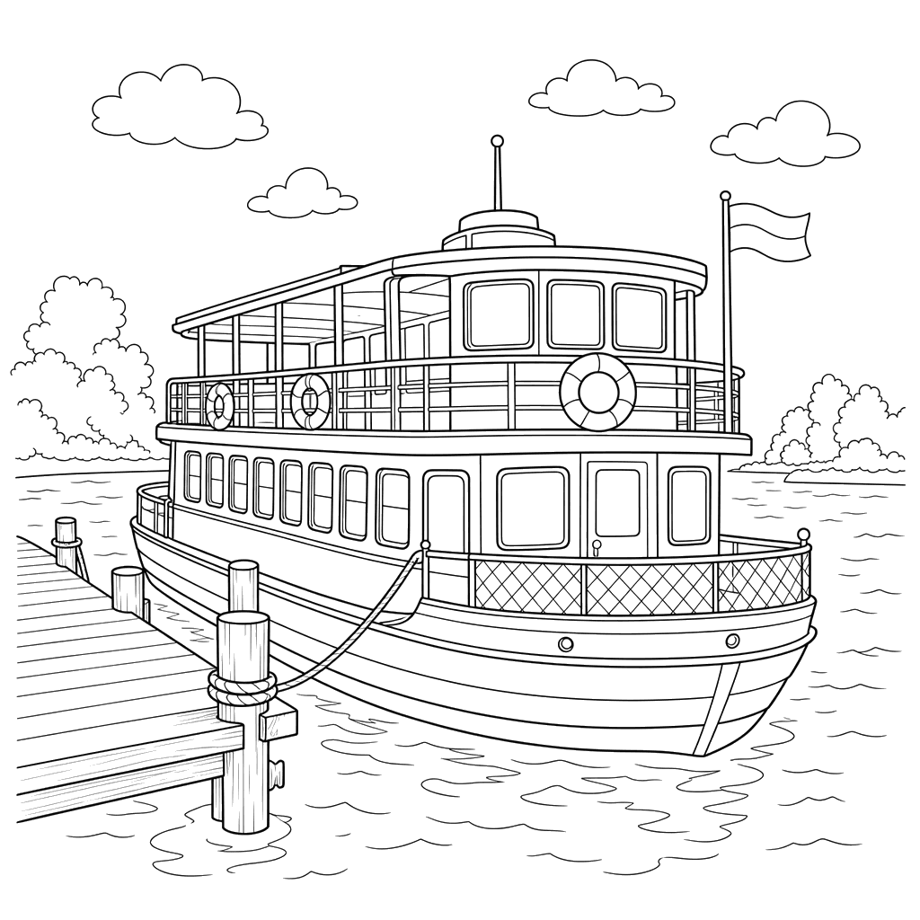 Barco fluvial de dos pisos