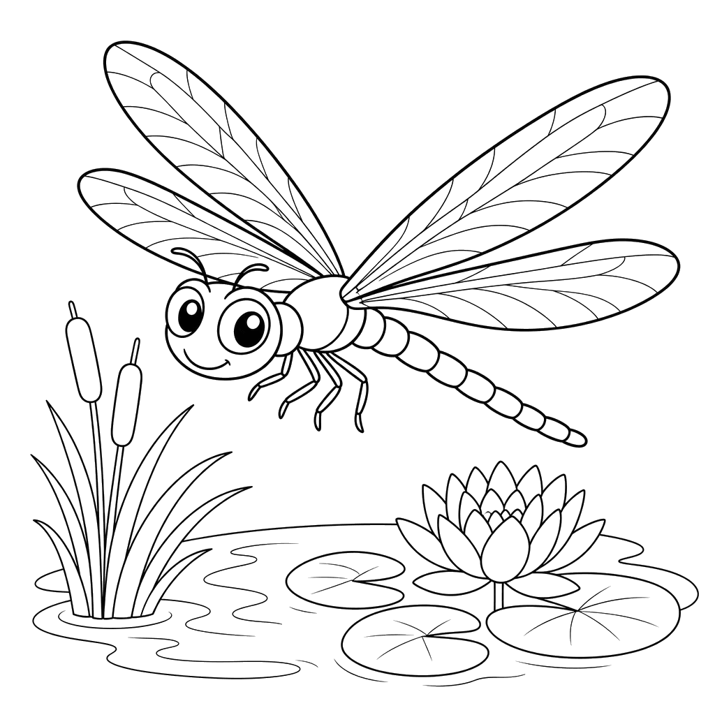 Desenho de Libélula para Colorir