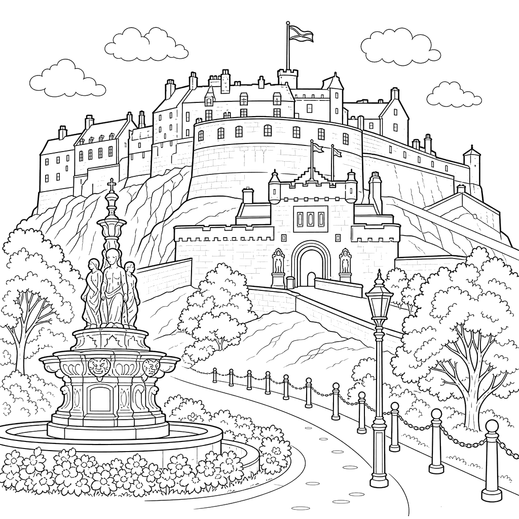Edinburgh Castle Coloring Page