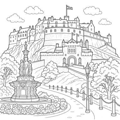 Edinburgh Castle Coloring Page