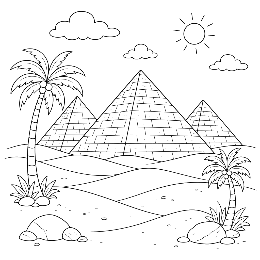 Ägyptische Pyramiden in der Wüste