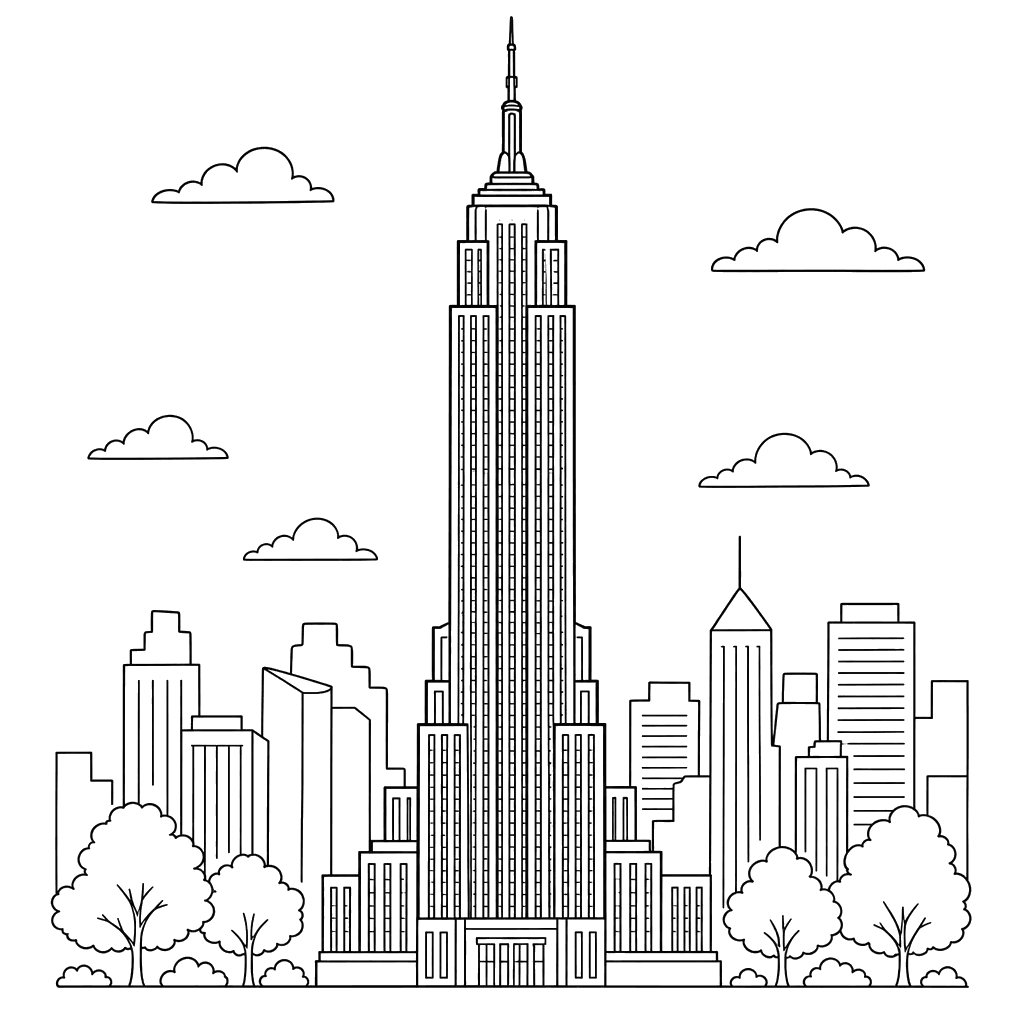 Empire State Building Ausmalbild