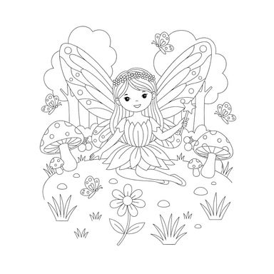 Fairy in a Forest Glade Coloring Page