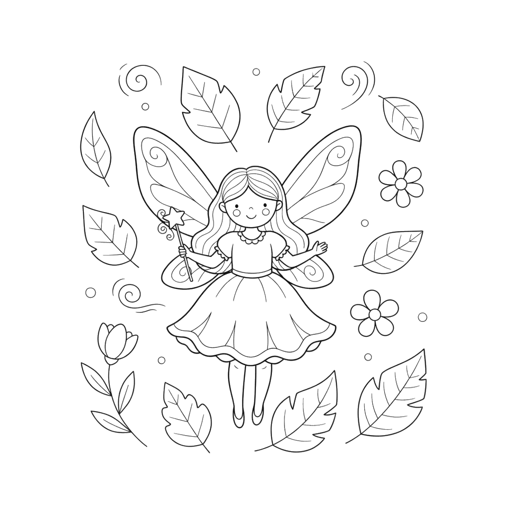 Fairy with Wings Coloring Page