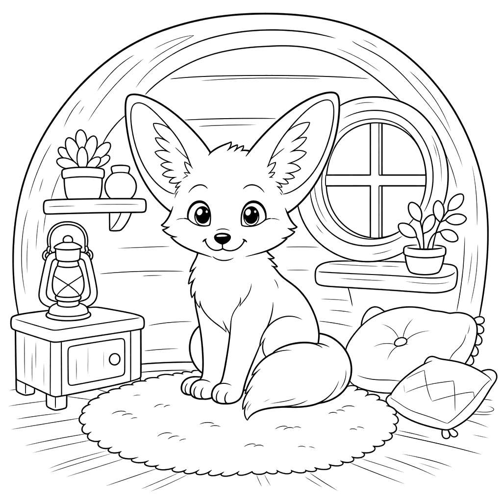 Fennec dans sa maison douillette