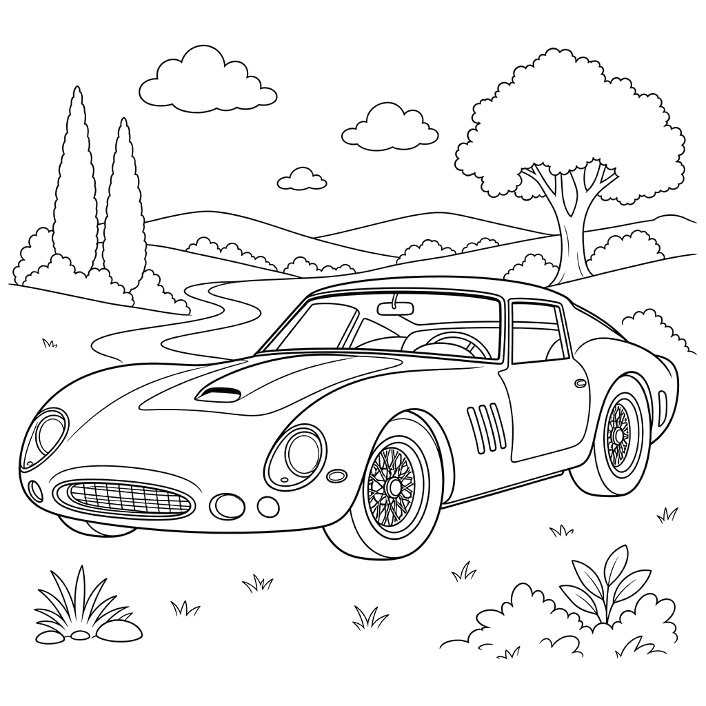 Раскраска Феррари 250 GTO