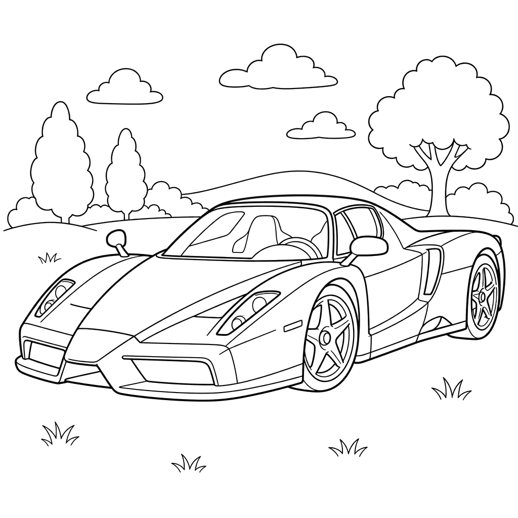 Ferrari Enzo Coloring Page