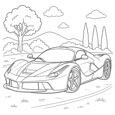 Раскраска Суперкар Ferrari LaFerrari
