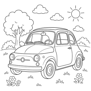 Fiat 500 Coloring Page