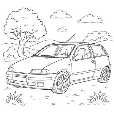 Dibujo para colorear de Fiat Punto GT