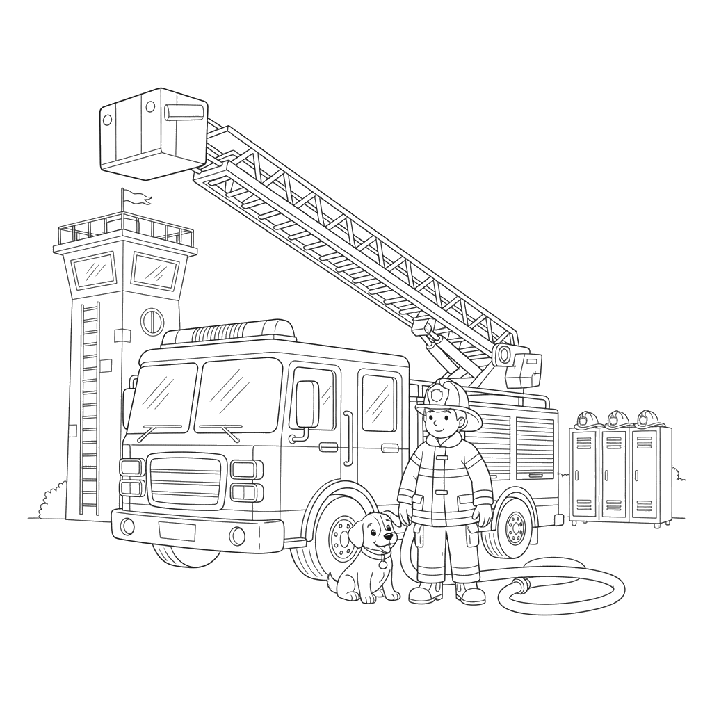 Feuerwache Ausmalbild