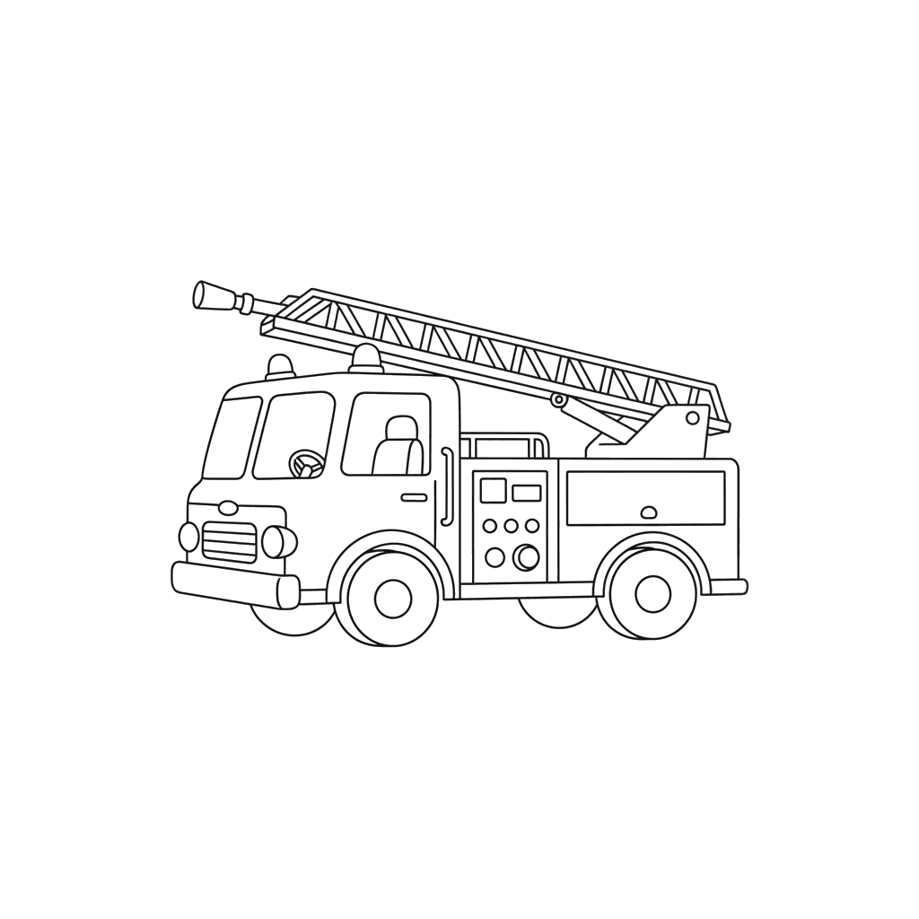 Dibujo para Colorear Camión de Bomberos
