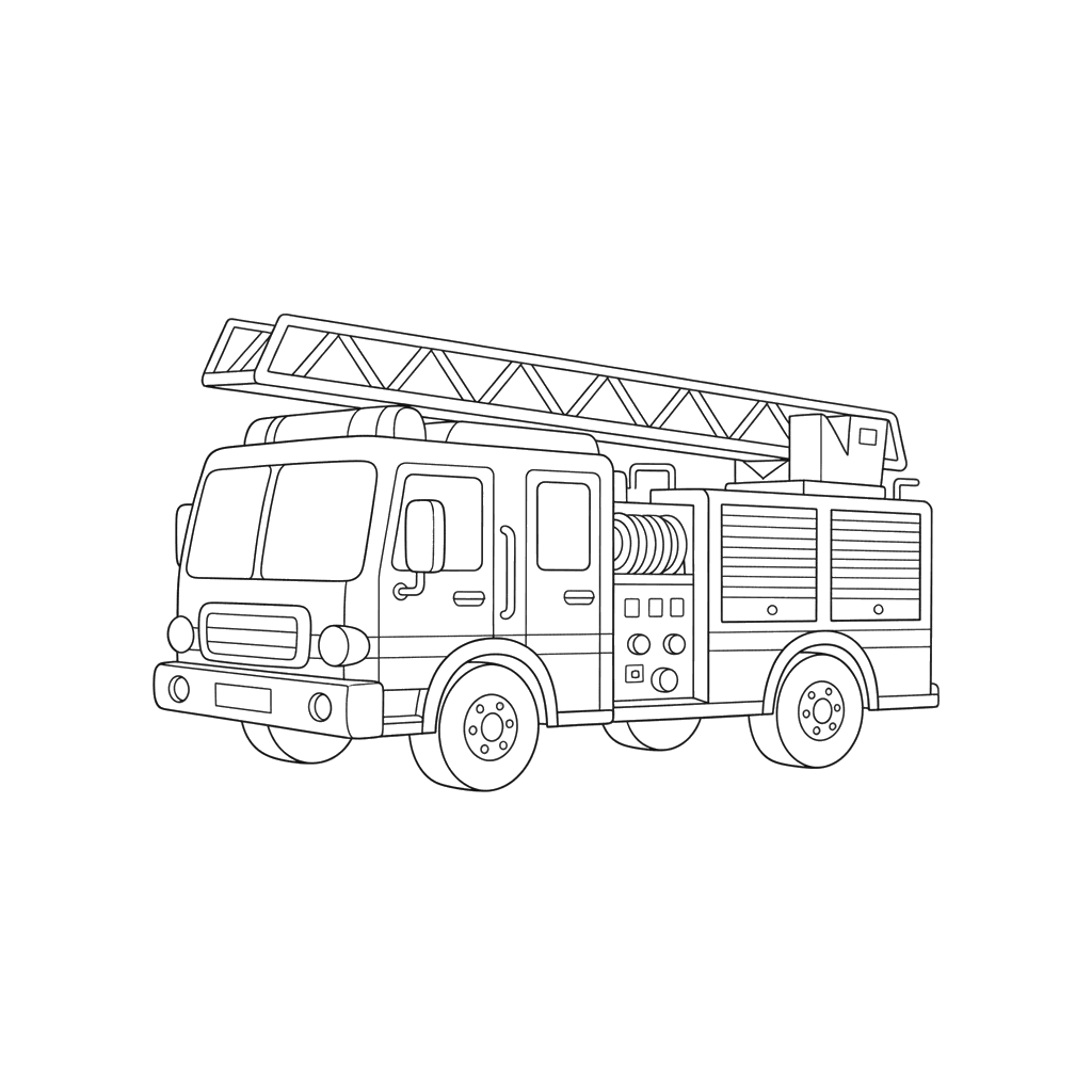 Dibujo para colorear Camión de bomberos de emergencia