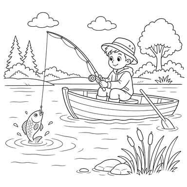 Angler fischt am See