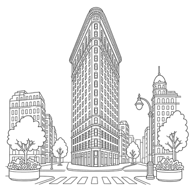 Ausmalbild Flatiron Building New York