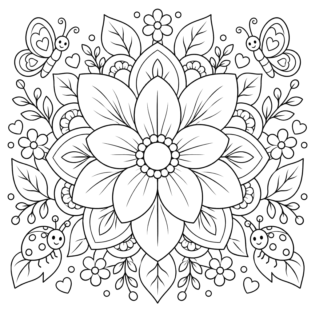 Mandala de flor con pétalos grandes