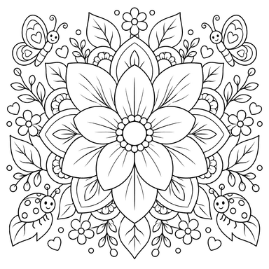 Flower Mandala with Large Petals