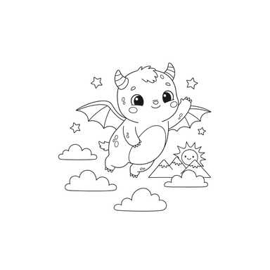 Dibujo para Colorear Monstruo Volador