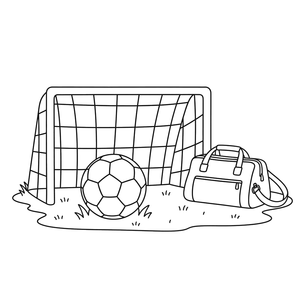 Ausmalbild Fußballtraining