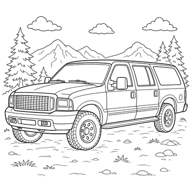Раскраска Внедорожник Ford Excursion