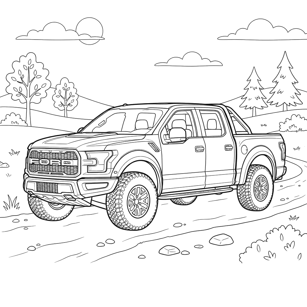 Раскраска Ford F-150 Raptor (2016)