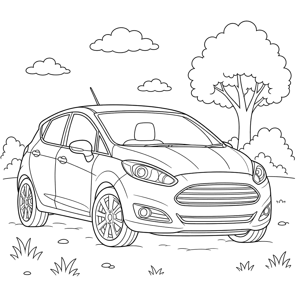 Dibujo para colorear de Ford Fiesta