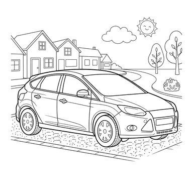 Раскраска Автомобиль Ford Focus для детей