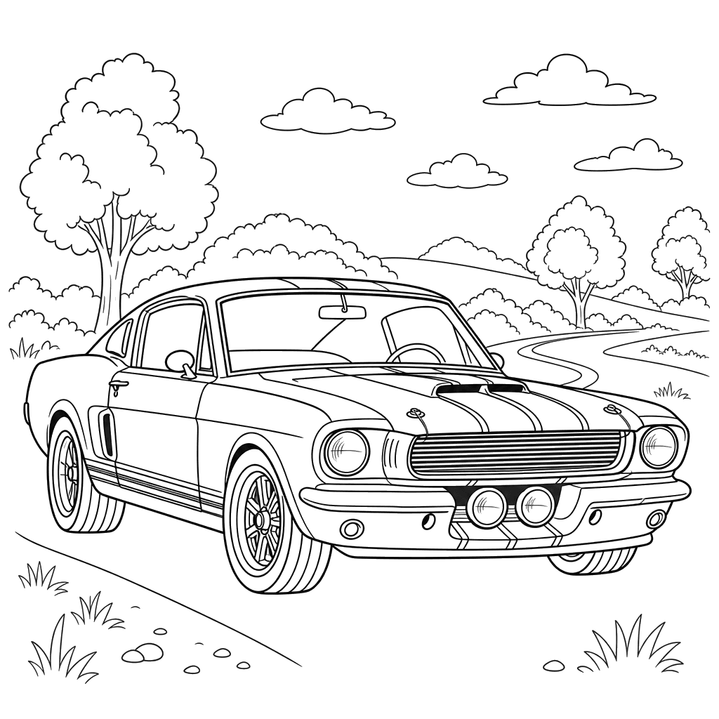 Ford Mustang Coloring Page