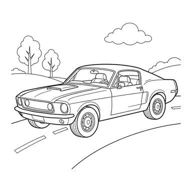 Coloriage Ford Mustang pour enfants