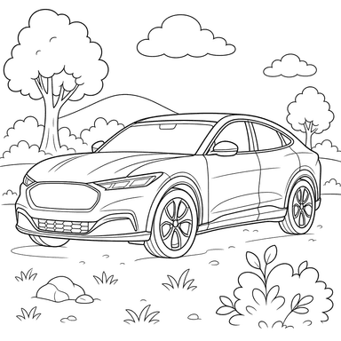 Coloriage Ford Mustang Mach-E