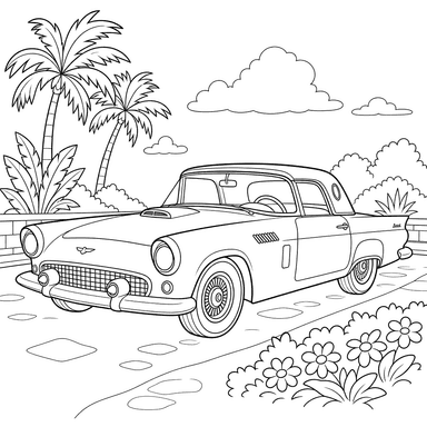 Dibujo para colorear de Ford Thunderbird