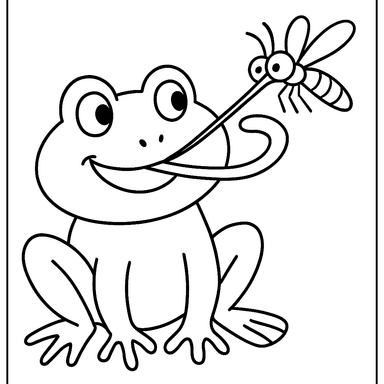 Frosch fängt Mücke