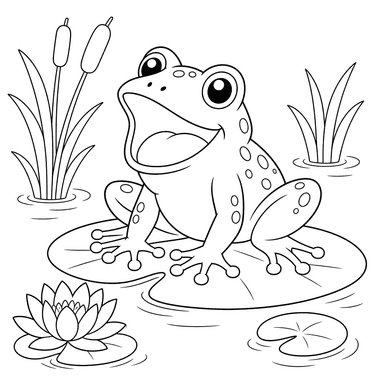 Grenouille bouche ouverte – coloriage