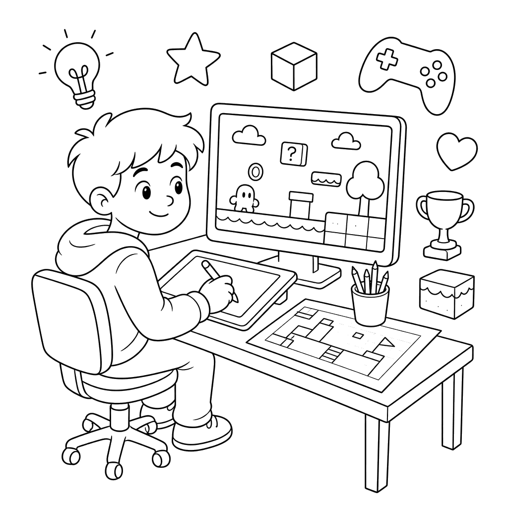 Desenho para colorir Designer de Games