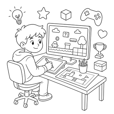 Desenho para colorir Designer de Games