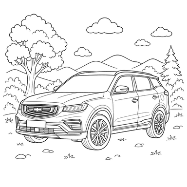 Dibujo para colorear de Geely Atlas Pro