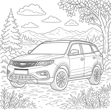 Desenho para colorir Geely Atlas SUV