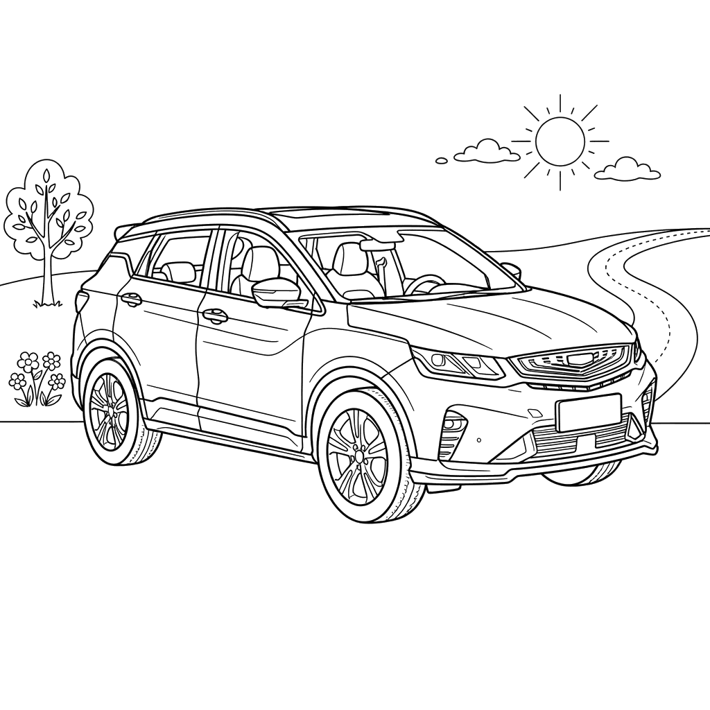 Dibujo para colorear Geely Coolray