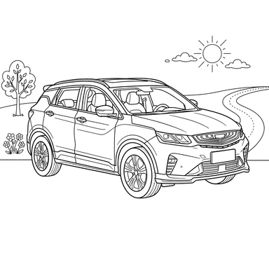 Dibujo para colorear Geely Coolray