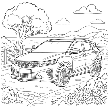 Desenho do Geely Coolray para Colorir