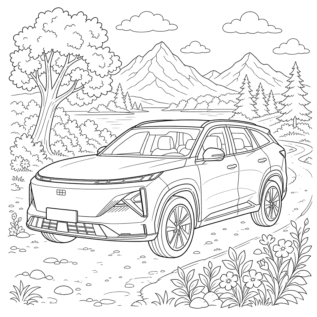 Desenho para colorir Geely Galaxy L7