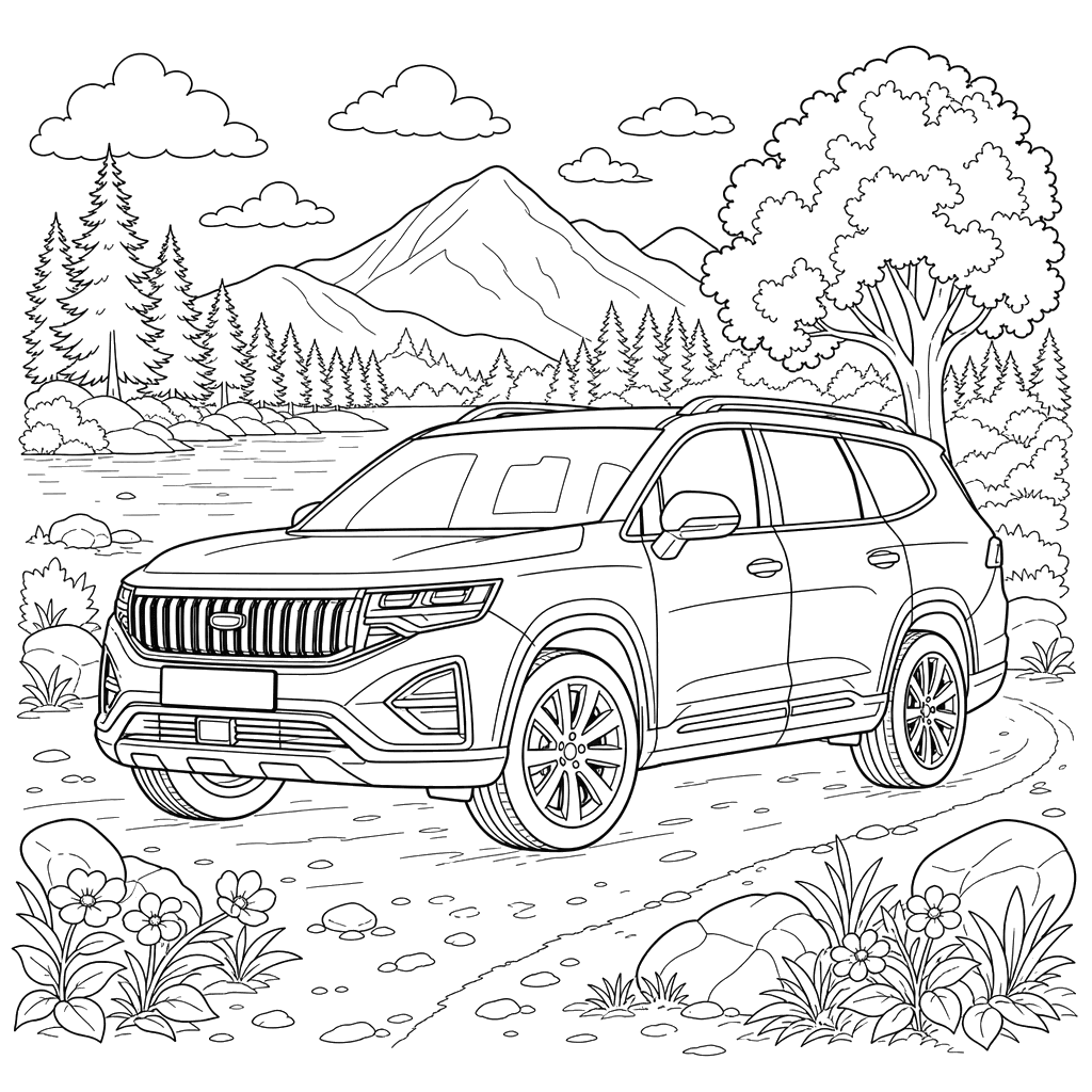Desenho para colorir do SUV Geely HaoYue