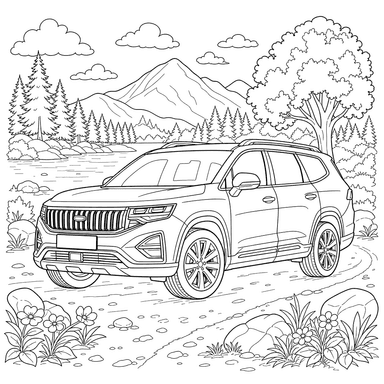 Desenho para colorir do SUV Geely HaoYue