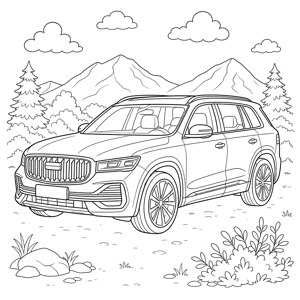 Dibujo para colorear de Geely Monjaro