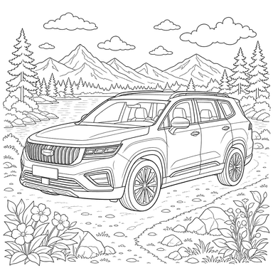 Desenho do Geely Okavango para Colorir